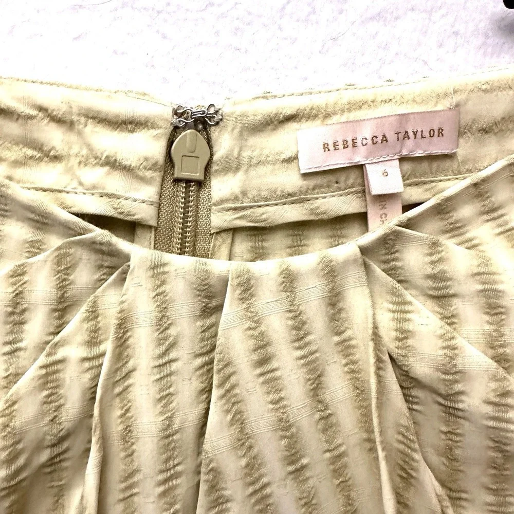Rebecca‎ Taylor Sz 6 Faux Wrap Lightweight Skirt Dark And Light Green